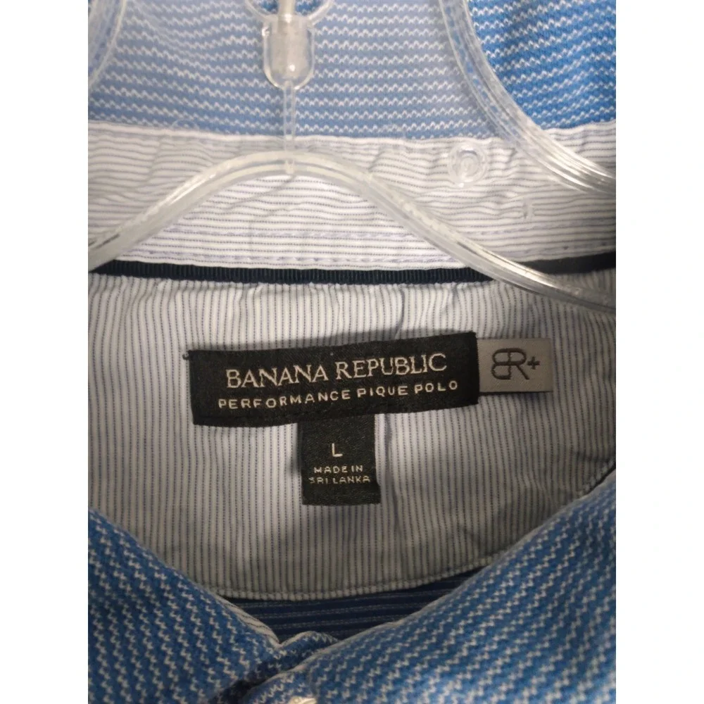 BANANA REPUBLIC PERFORMANCE PIQUE POLO‎ SHIRT Blue Size Large